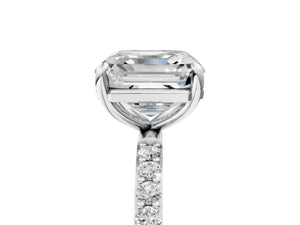 White gold Asscher Cut Diamond Pavé Band Solitaire Ring with Four-Prong Setting_17