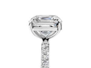 White gold Asscher Cut Diamond Pavé Band Solitaire Ring with Four-Prong Setting_47