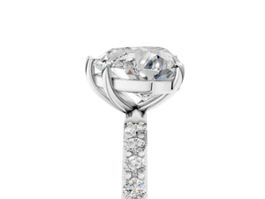 White gold Heart Cut Diamond Pavé Band Solitaire Ring with Four-Prong Setting_35