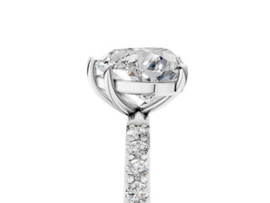 White gold Heart Cut Diamond Pavé Band Solitaire Ring with Four-Prong Setting_65