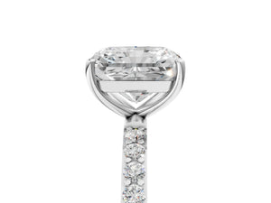White gold Radiant Cut Diamond Pavé Band Solitaire Ring with Four-Prong Setting_41