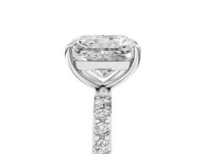 White gold Radiant Cut Diamond Pavé Band Solitaire Ring with Four-Prong Setting_47